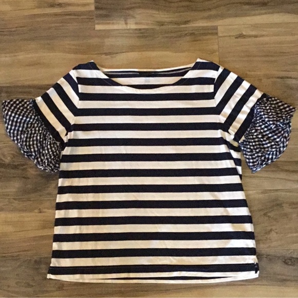 J. Crew Ruffle Sleeve Top - Picture 7 of 8